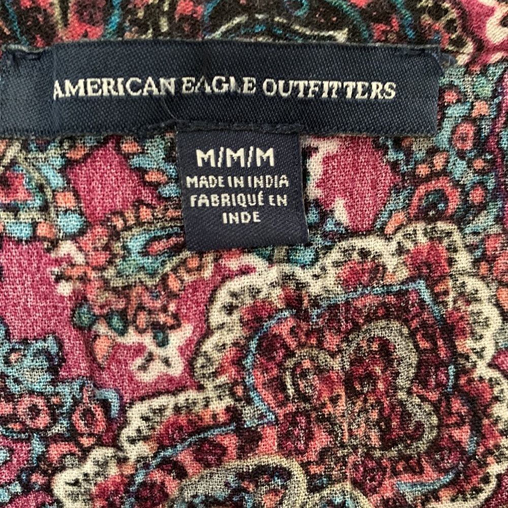 American Eagle Keyhole Paisley Mini Dress Size M - Picture 11 of 12